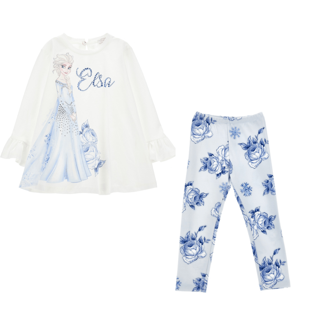 MONNALISA - Frozen Elsa Legging Set - Blue