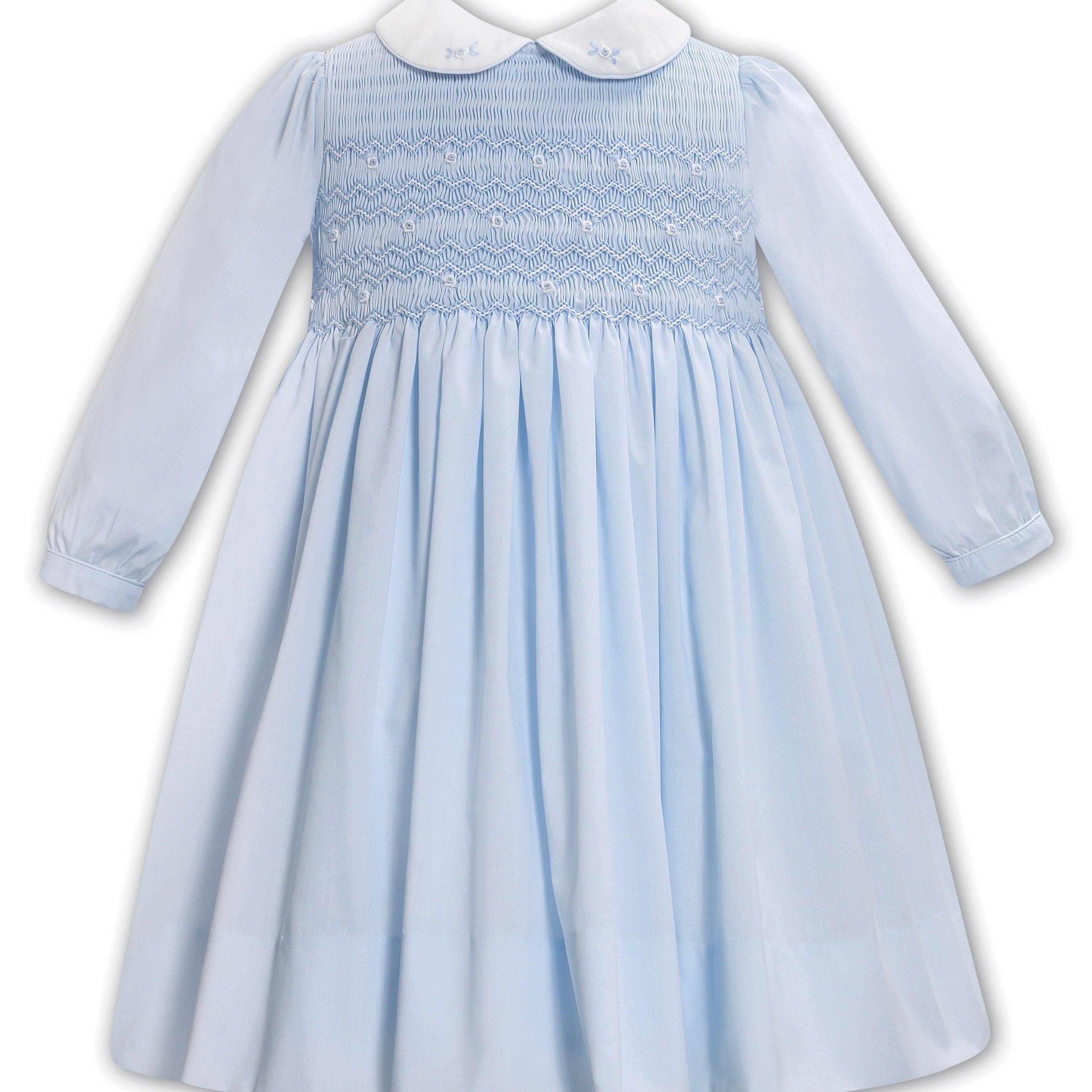 SARAH LOUISE -  Smocked Dress - Blue