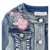 MONNALISA -  Rose Denim Jacket - Blue