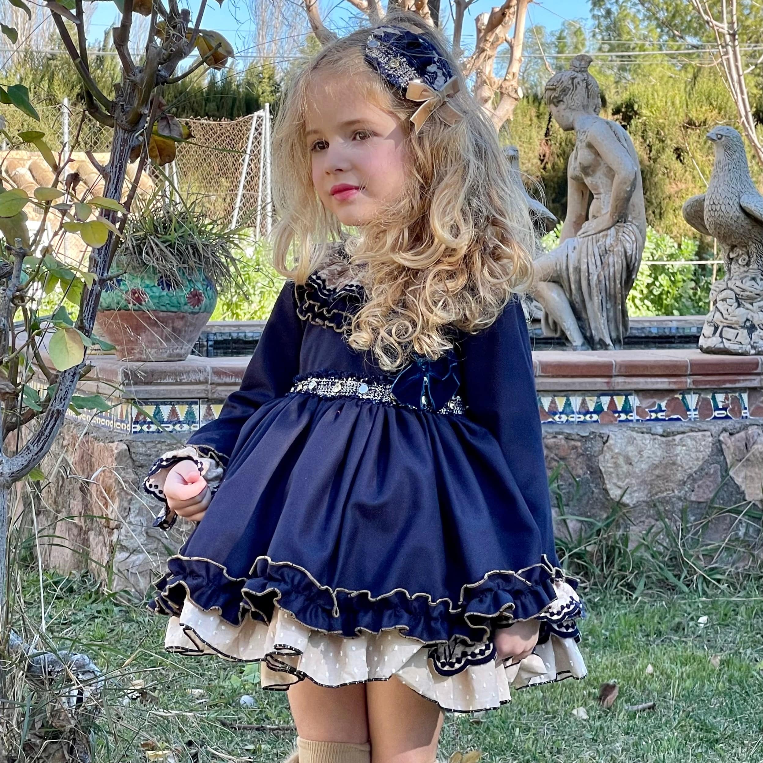 LA AMAPOLA - Luna Puffball Dress - Navy