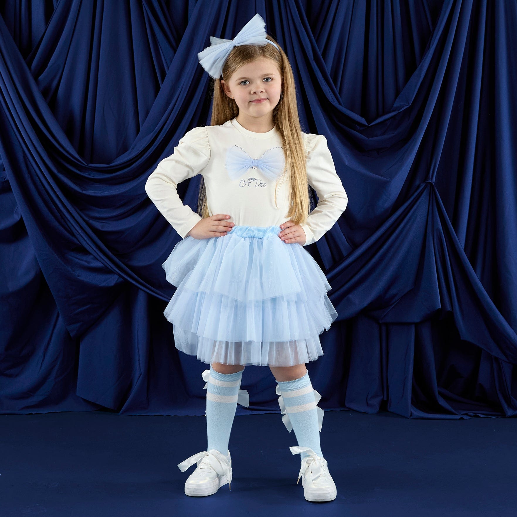 A DEE - Twilight Twirls Naya Tulle Bow Skirt Set - Vintage White