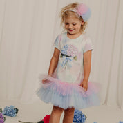 Daga - Pastel Bloom Floral Tutu Dress - White