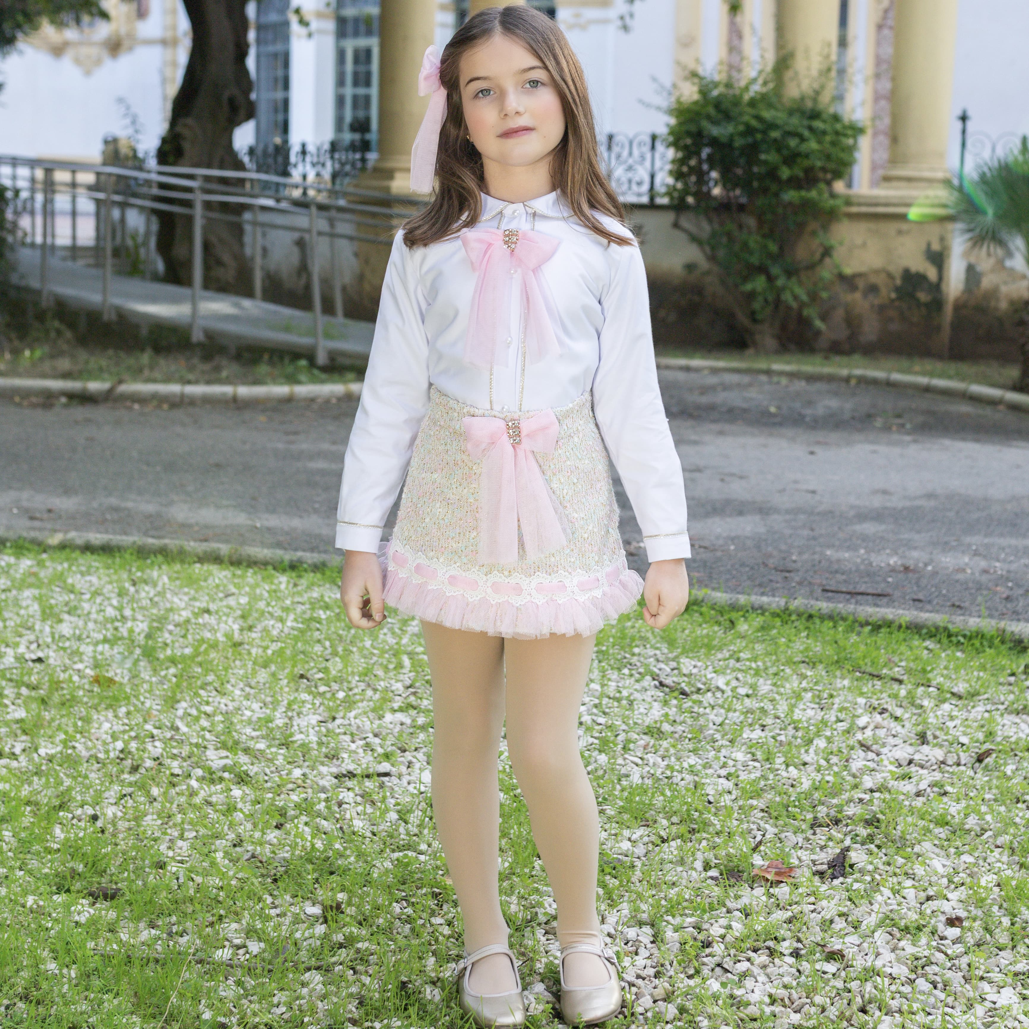 NAXOS - Tweed Four Piece Skirt Set - Pink