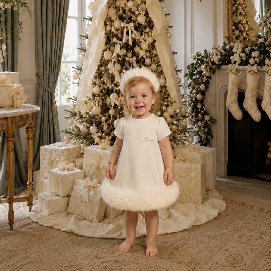 Bimbalo - Fur Dress - Cream