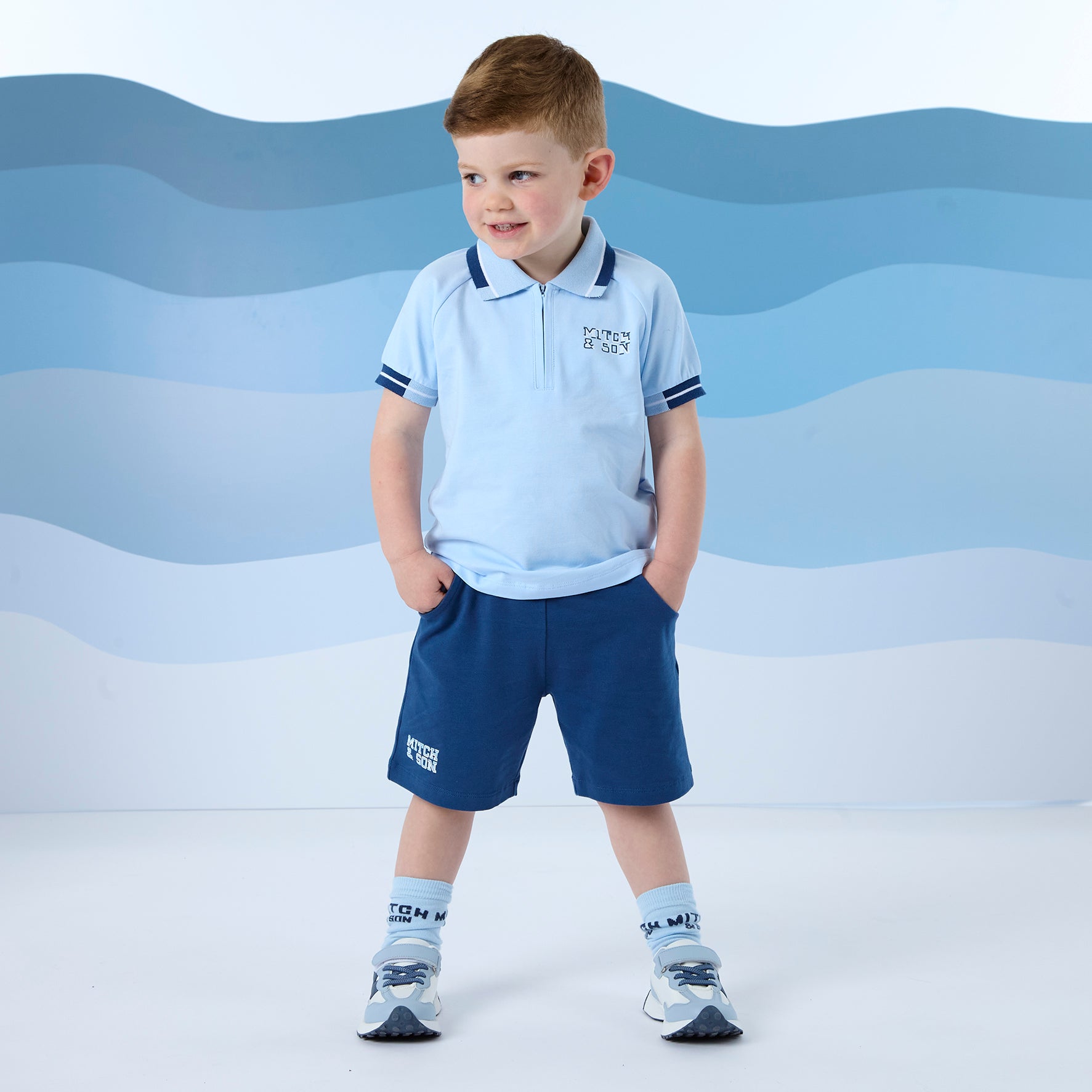 MITCH & SON - Ford Beyond Blue Polo Short Set - Sky Blue