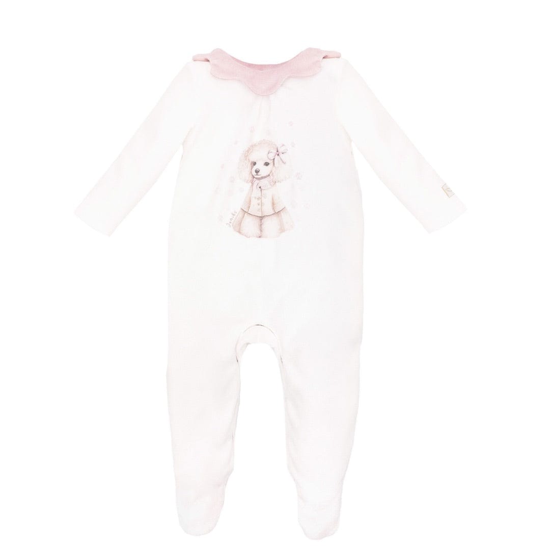 JAMIKS - Velour Poodle Babygrow - Pink