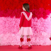 A DEE -  Love Story Lacey Sweat Tulle Dress - Vibrant Red