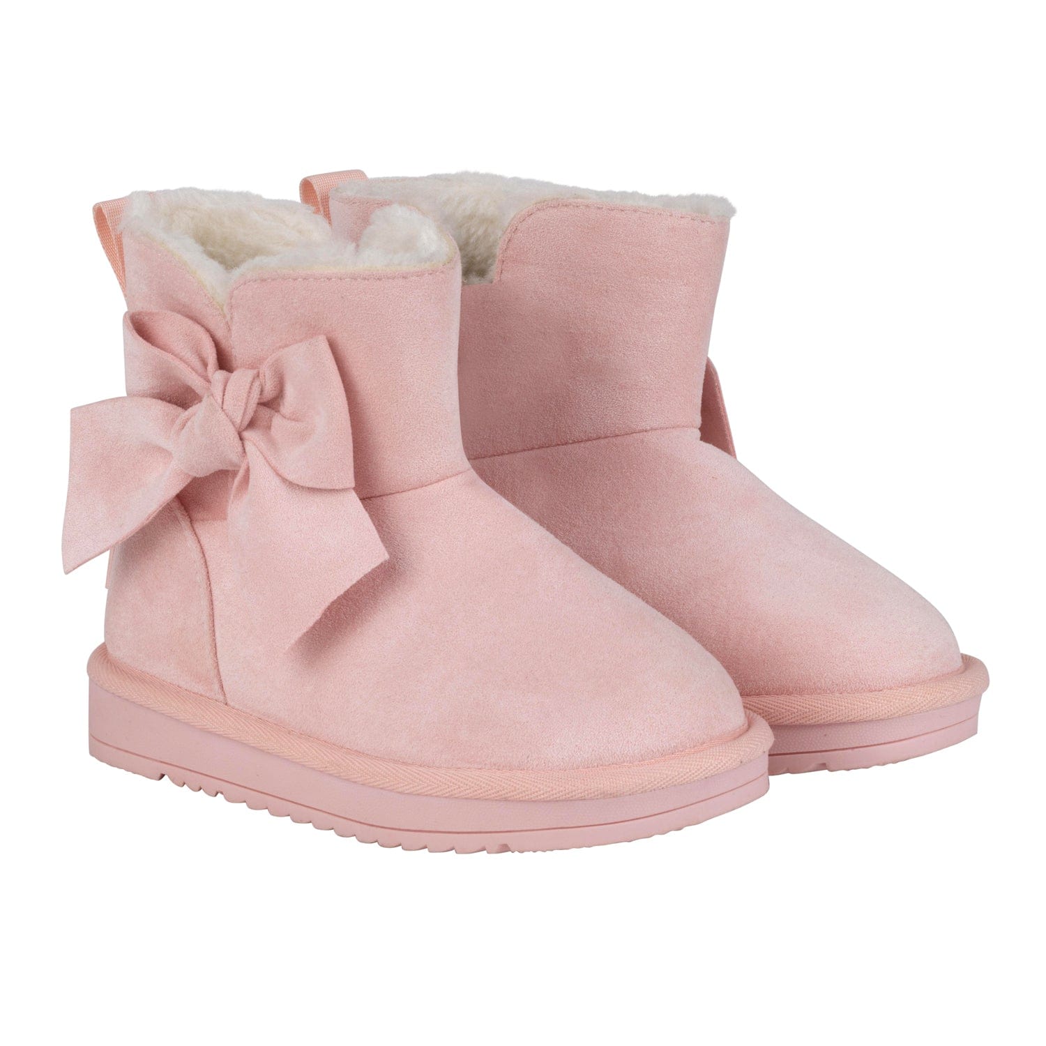 A DEE - Abstract Teddy Bowitiful Bow Ugg Boot - Baby Pink