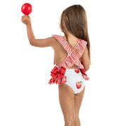 MEIA PATA -  Apples Print Salerno Swimsuit - Red