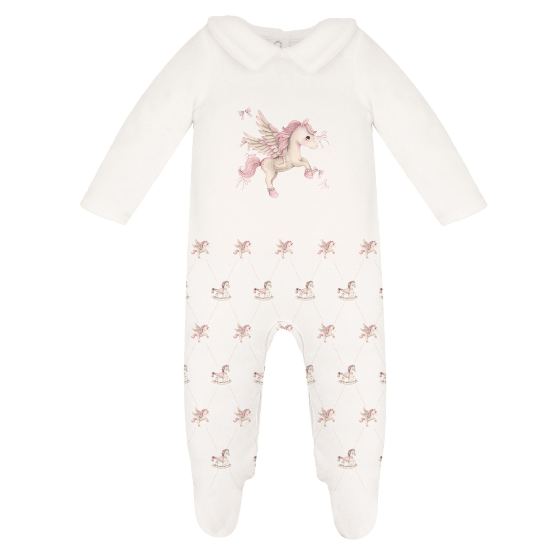 JAMIKS - Velour Reese Unicorn Babygrow - Pink