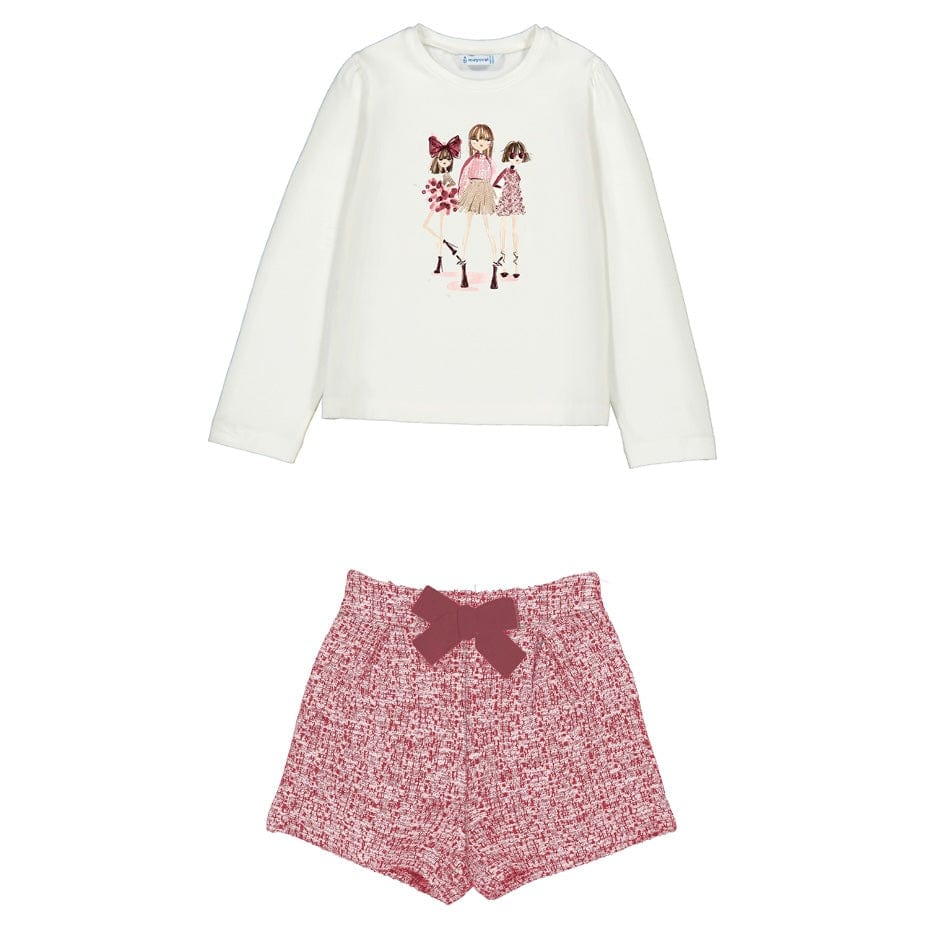 MAYORAL - Tweed Short Set - Raspberry