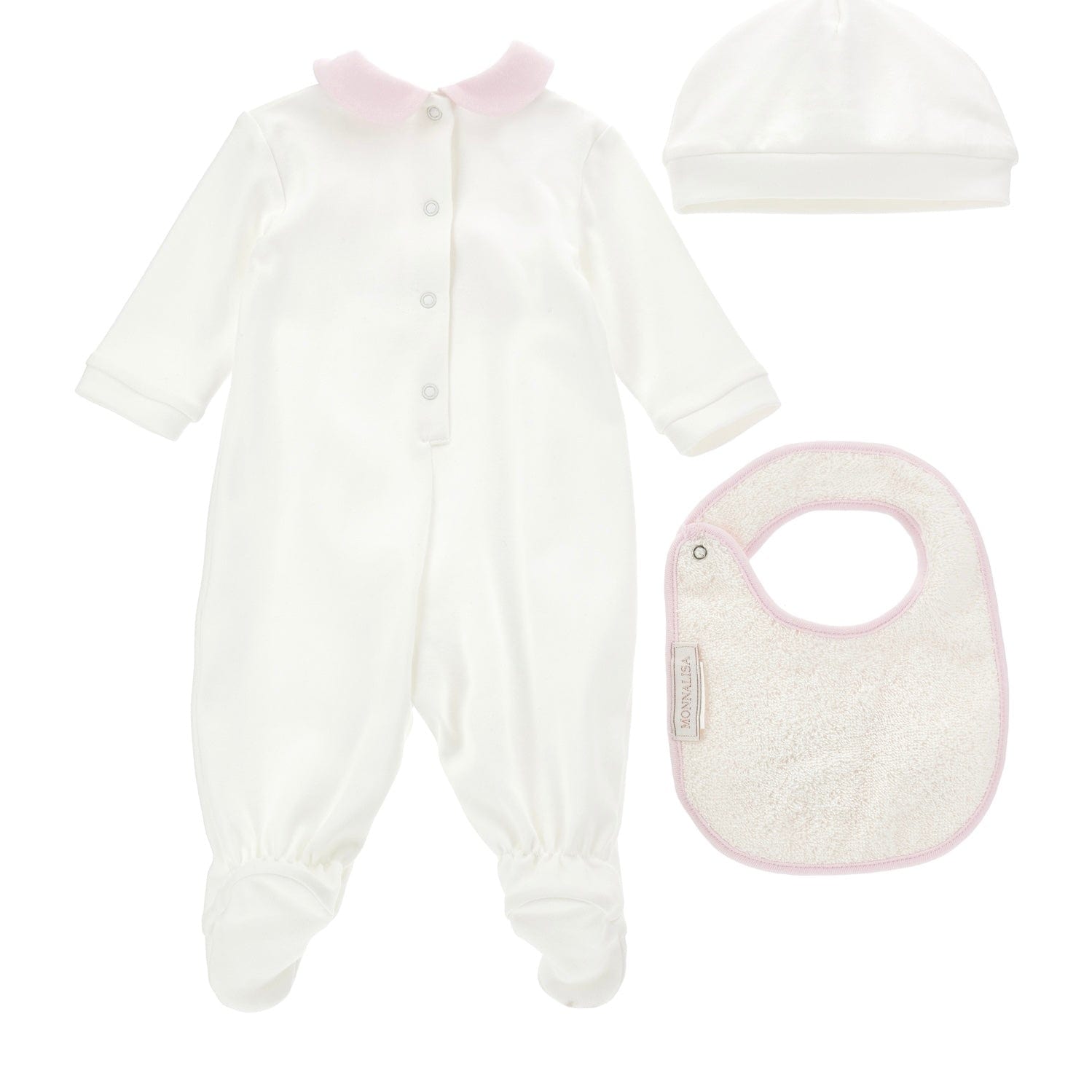 MONNALISA - Dumbo Babygrow Three Piece Set - White