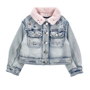 MONNALISA - Lilo & Stich Denim Jacket - Pink