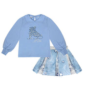 A DEE - A Dee On Ice Phillis Diamond Print Skirt Set - Iced Blue