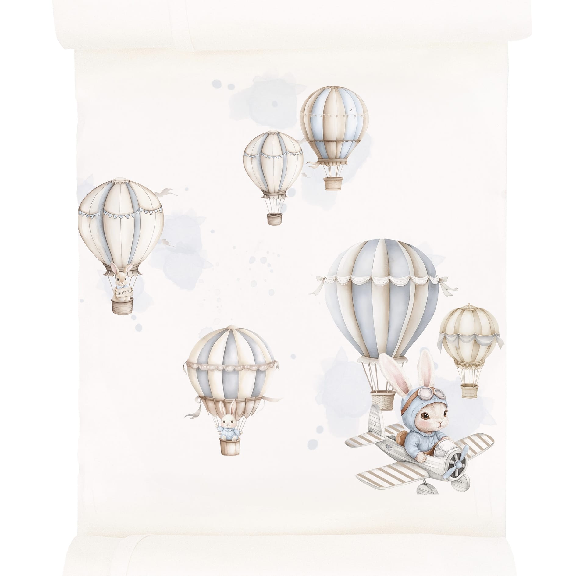 JAMIKS - Cotton Lulo Bunny Swaddle - Blue
