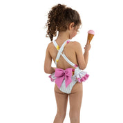 MEIA PATA -  Ice Creams Print Capri Swimsuit - Pink