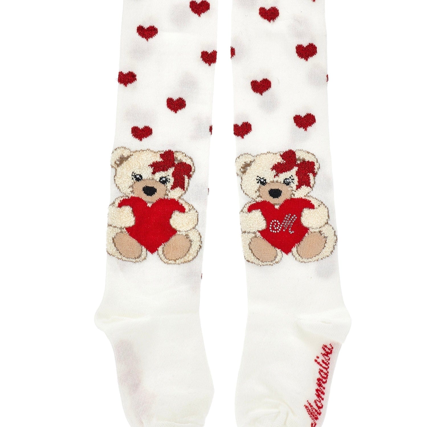 MONNALISA - Teddy Christmas Tights - Red