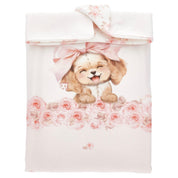MONNALISA - Rose & Bow Puppy Blanket- Pink