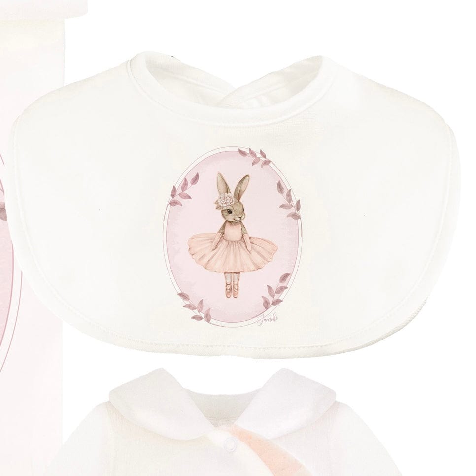JAMIKS - Velour Eugenie Rabbit Bib - Pink