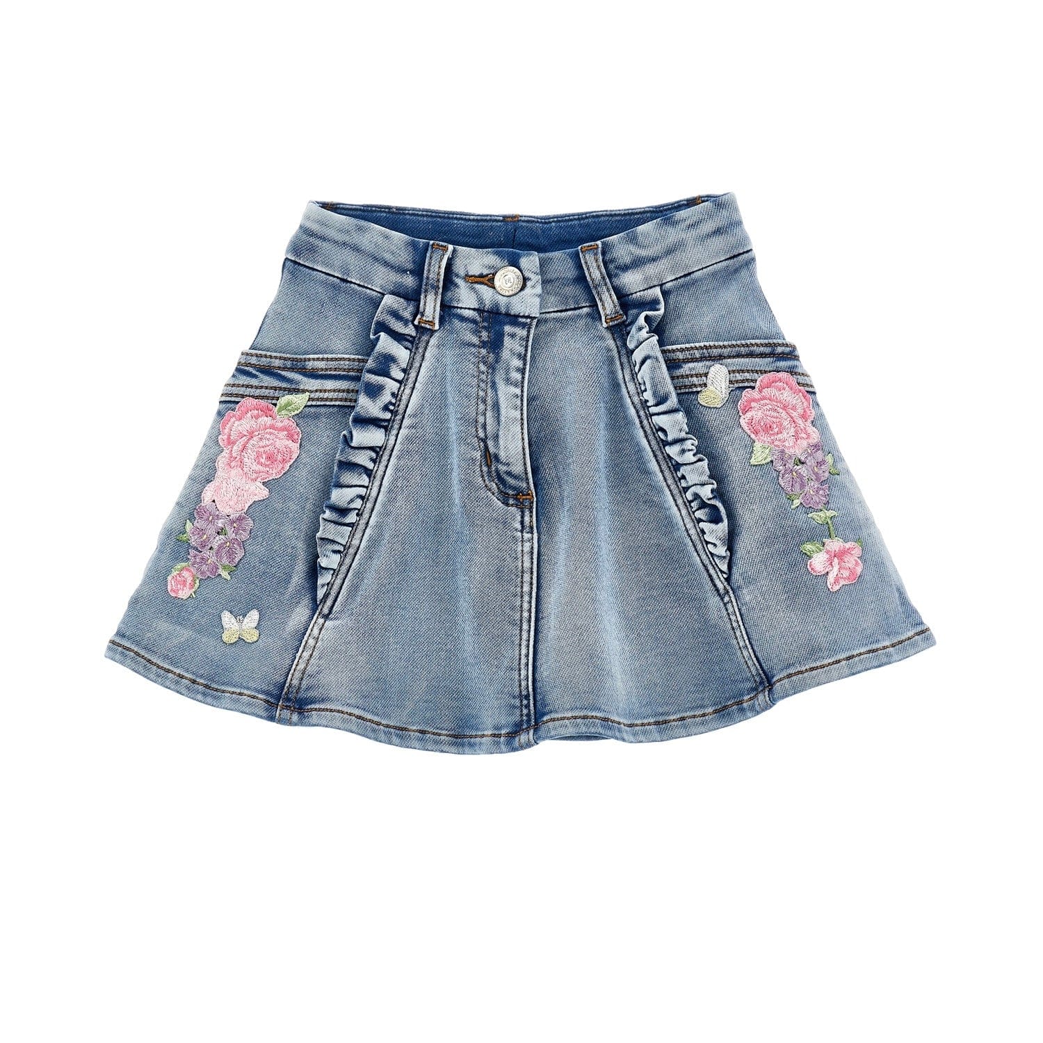 MONNALISA -  Be Free Top & Denim Short Set - Lilac