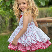 LA AMAPOLA - Strawberry Puffball Dress - White