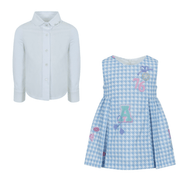 LAPIN HOUSE - Dog Tooth Pinafore Dress - Blue