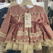 LA AMAPOLA - Valentina Baby Dress & Bonnet - Pink