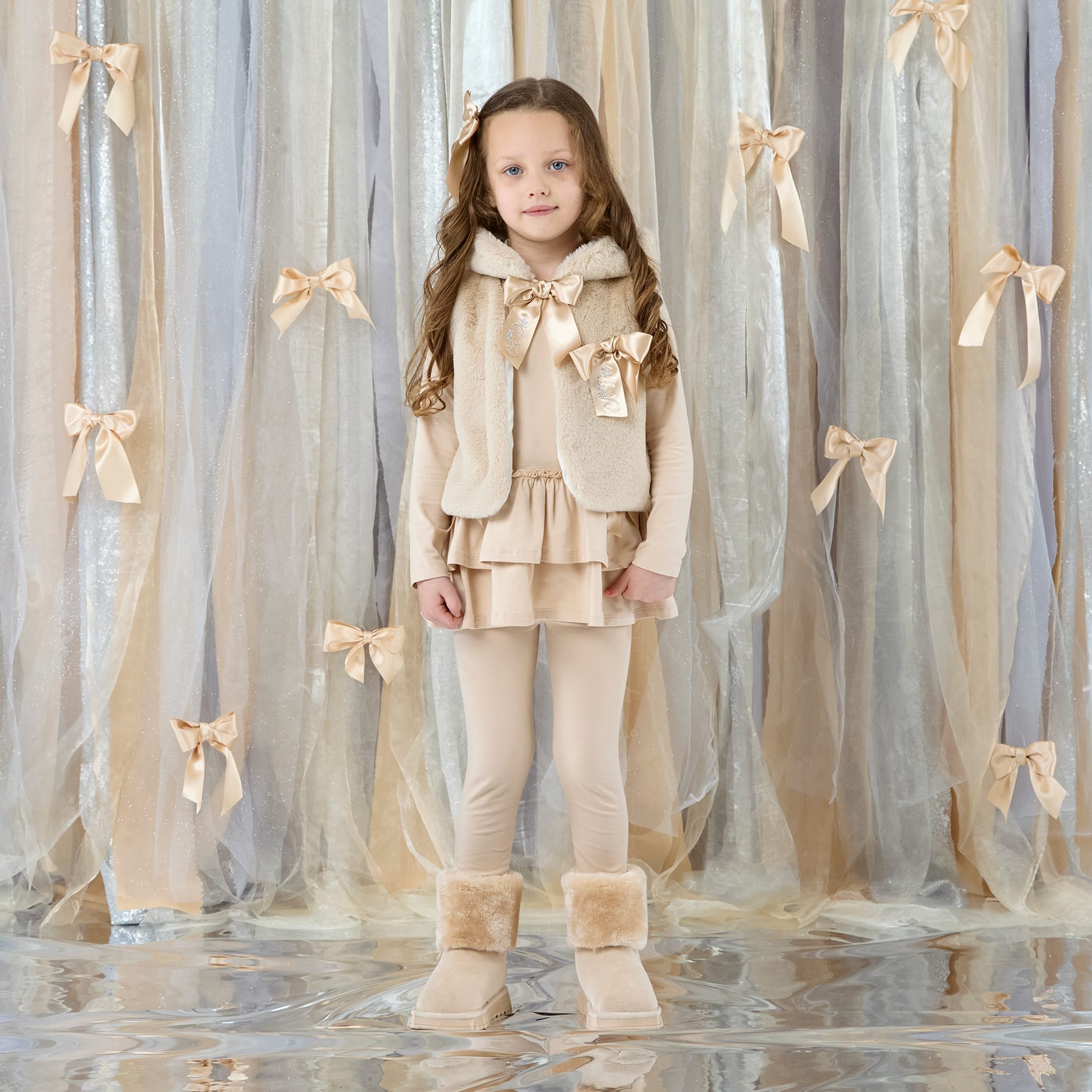 A DEE - Eau De A Dee Anna Fur Gilet - Stone Beige
