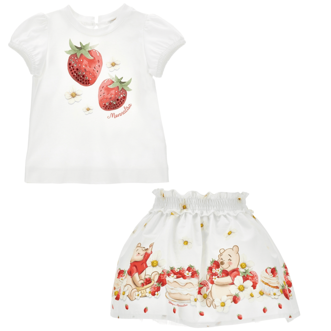 MONNALISA - Winnie The Pooh Skirt Set - White