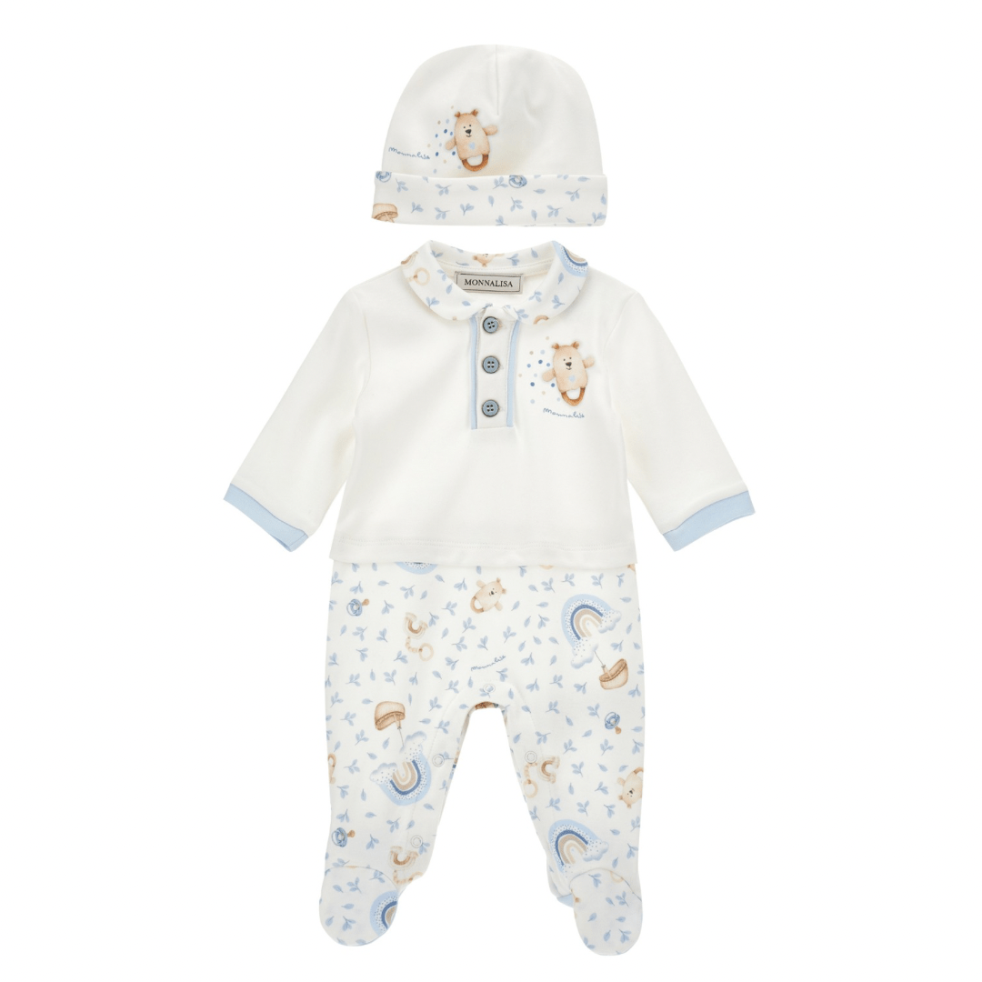 MONNALISA - Bear Two Piece Set - Blue