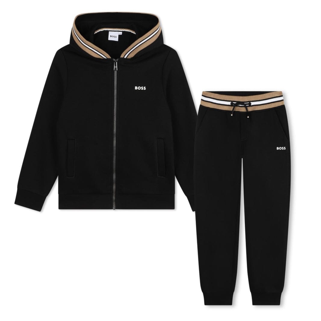 BOSS - Zip Hoodie Logo Tracksuit  -  Black