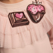 Daga - Chocolate Teddy  Sweatshirt Cord Short Set - Pink