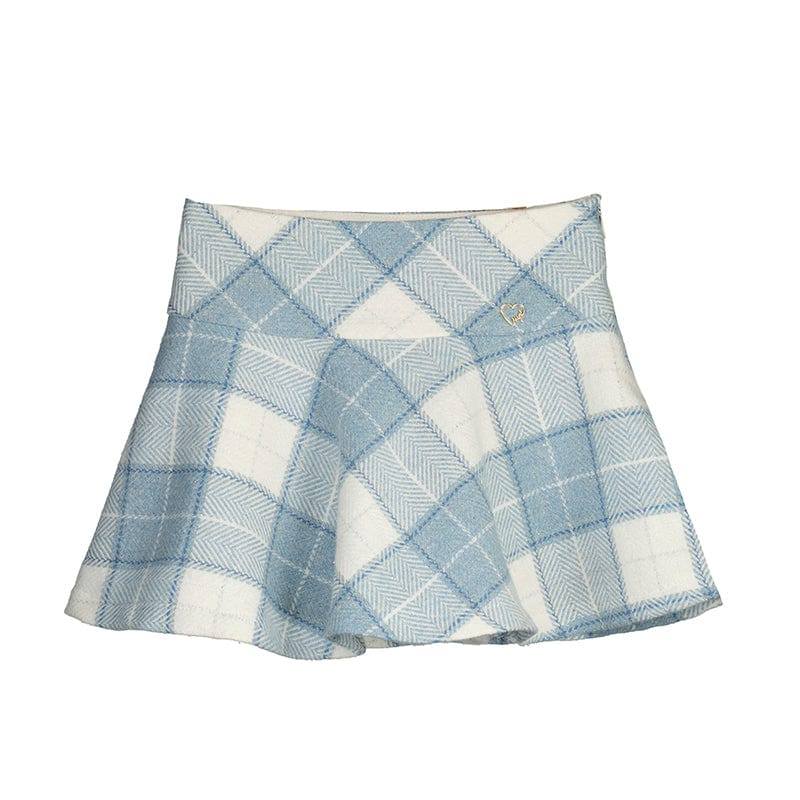 MAYORAL - Face Plaid Skirt Set - Bluebell