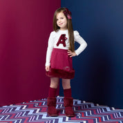 A DEE - Chevron Charm Andrea Fur Skirt Set - Snow White