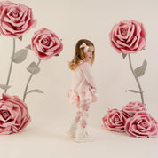 LITTLE A - Little Bloom Daisy Rose Print Legging Set - Pale Pink