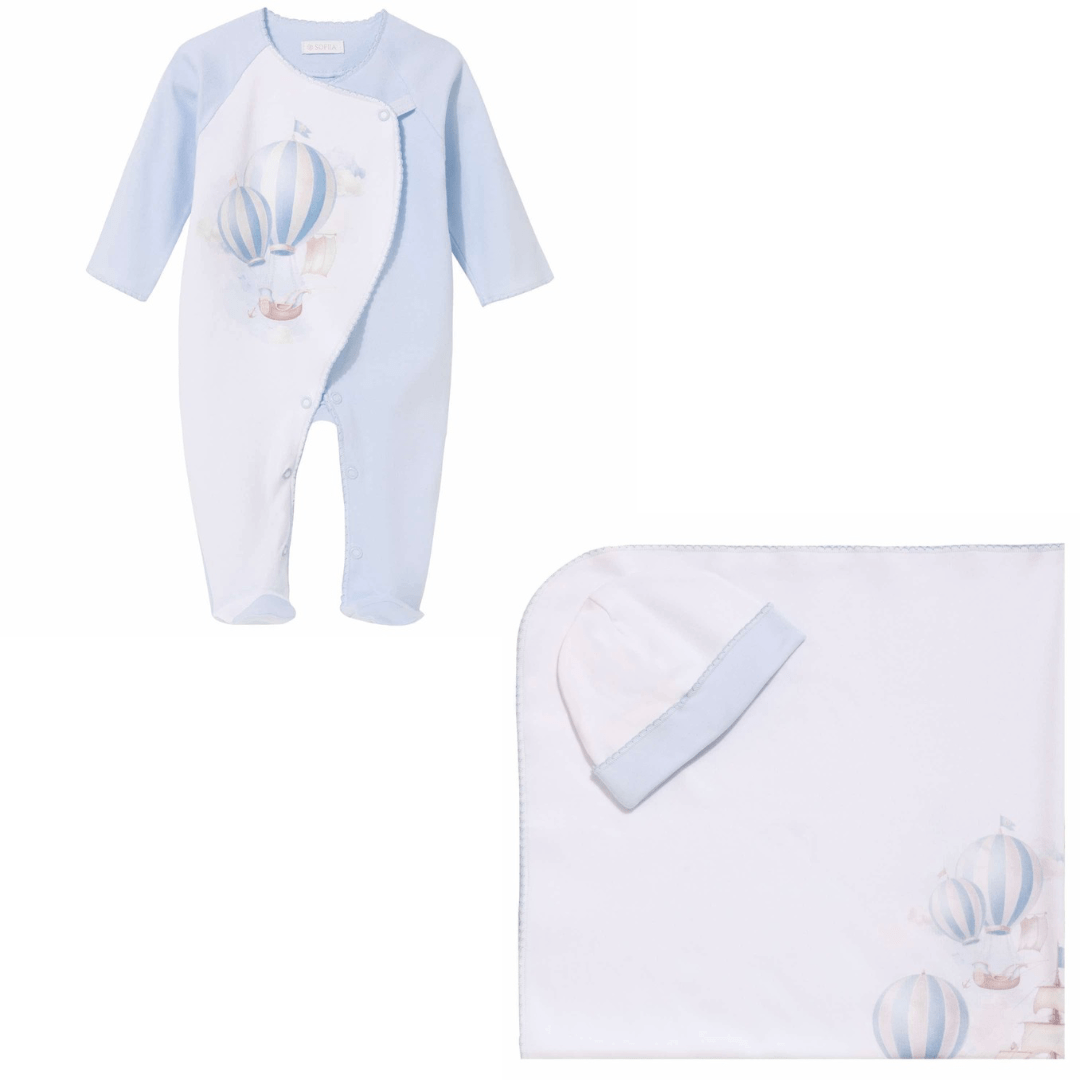 SOFIJA -Milo Babygrow Three Piece Set - Blue