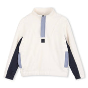 BOSS - Fleece Half Zip Sweatshirt  -  Ivory