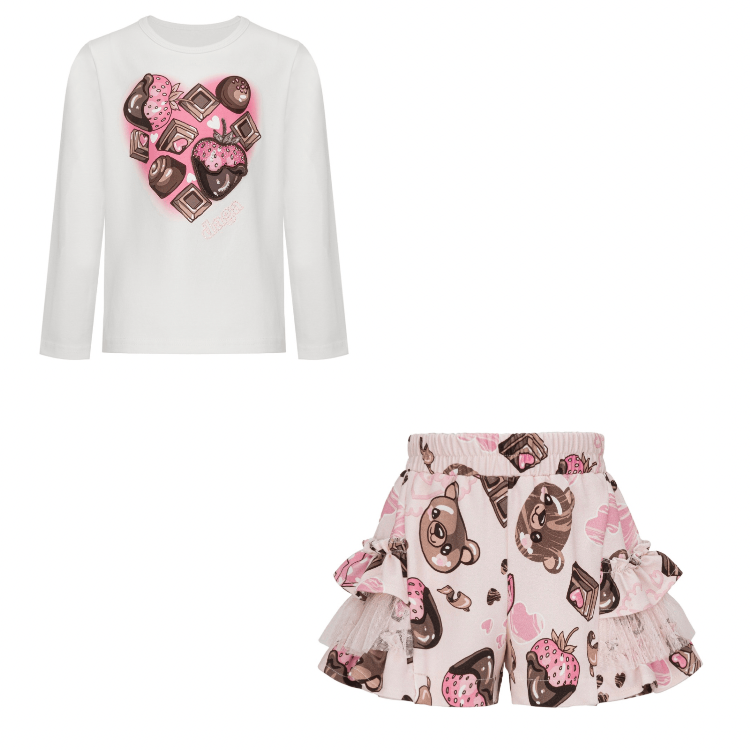 Daga - Chocolate Teddy Short Set - Pink