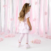 A DEE - Cecelia Heavenly Hydrangea Seersucker Frill Legging Set - Pink Blossom