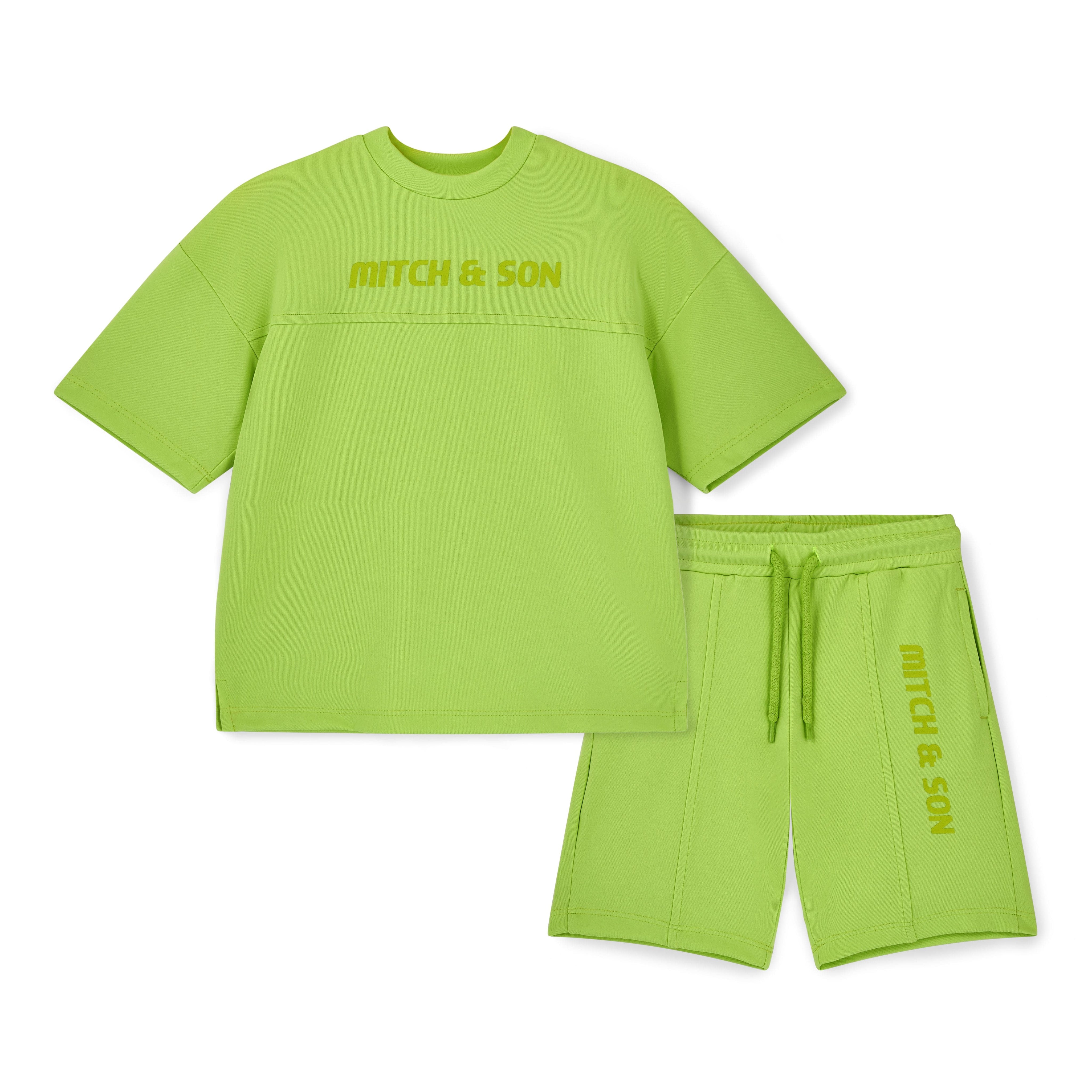MITCH & SON - JNR Rory Dropped Shoulder Short Set - Lime Sherbet