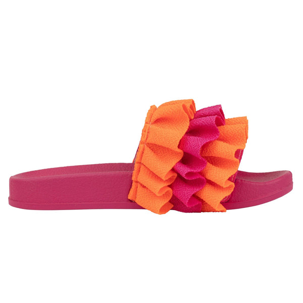 A DEE - Frilly Bold Hearts Frill Sliders - Hot Pink