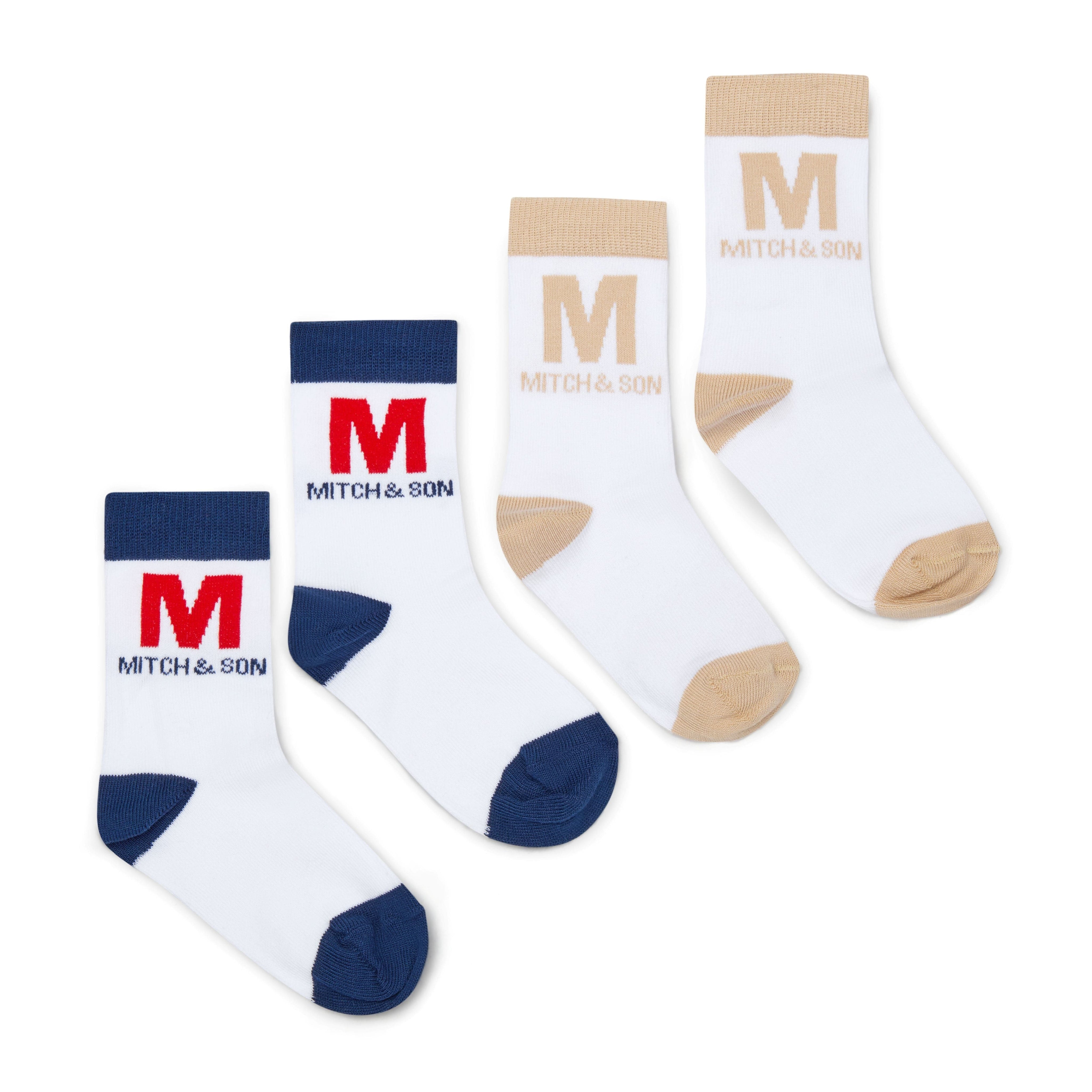 MITCH & SON - Chic Chevron JNR Paden Socks - White