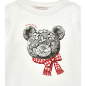 MONNALISA - Teddy Top &  Dog Tooth Skirt Set - Red