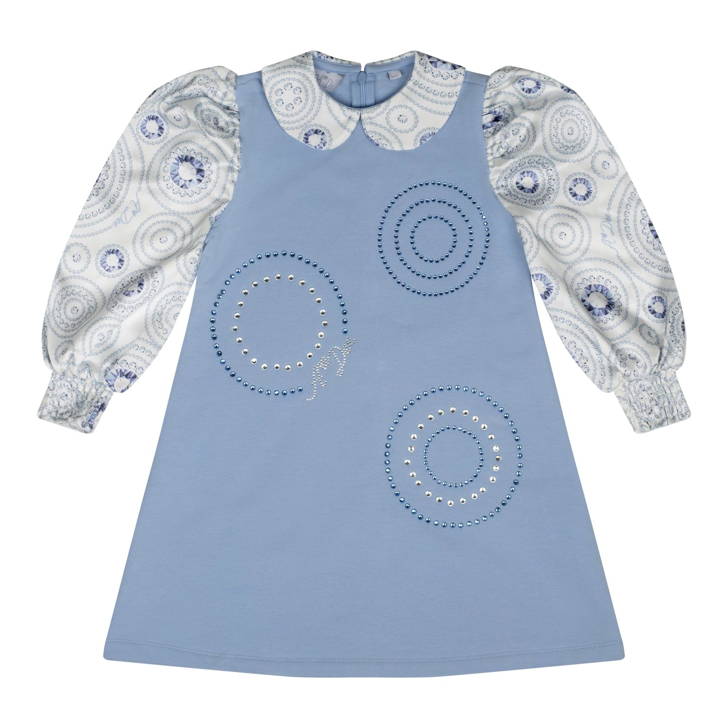 A DEE - A Dee On Ice Prya Satin Printed Sleeve Dress - Iced Blue