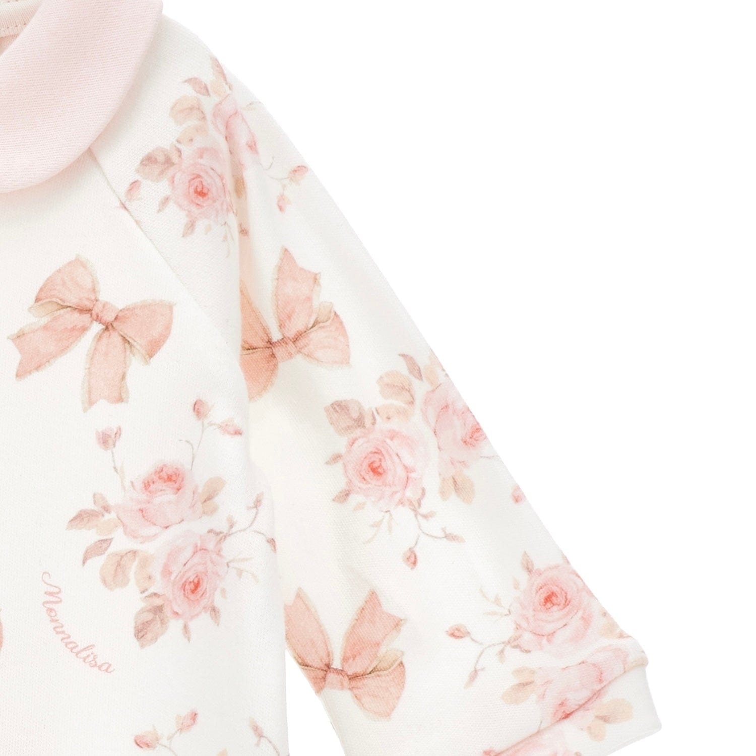 MONNALISA - Rose & Bow Babygrow - Pink