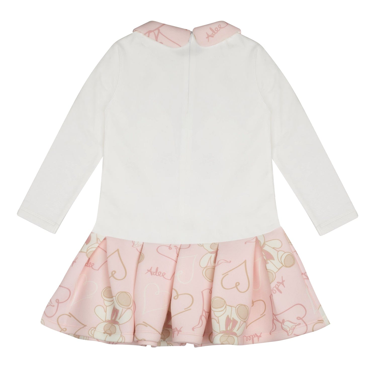 A DEE - Abstract Teddy Scarlett Teddy Box Pleat Dress - Snow White