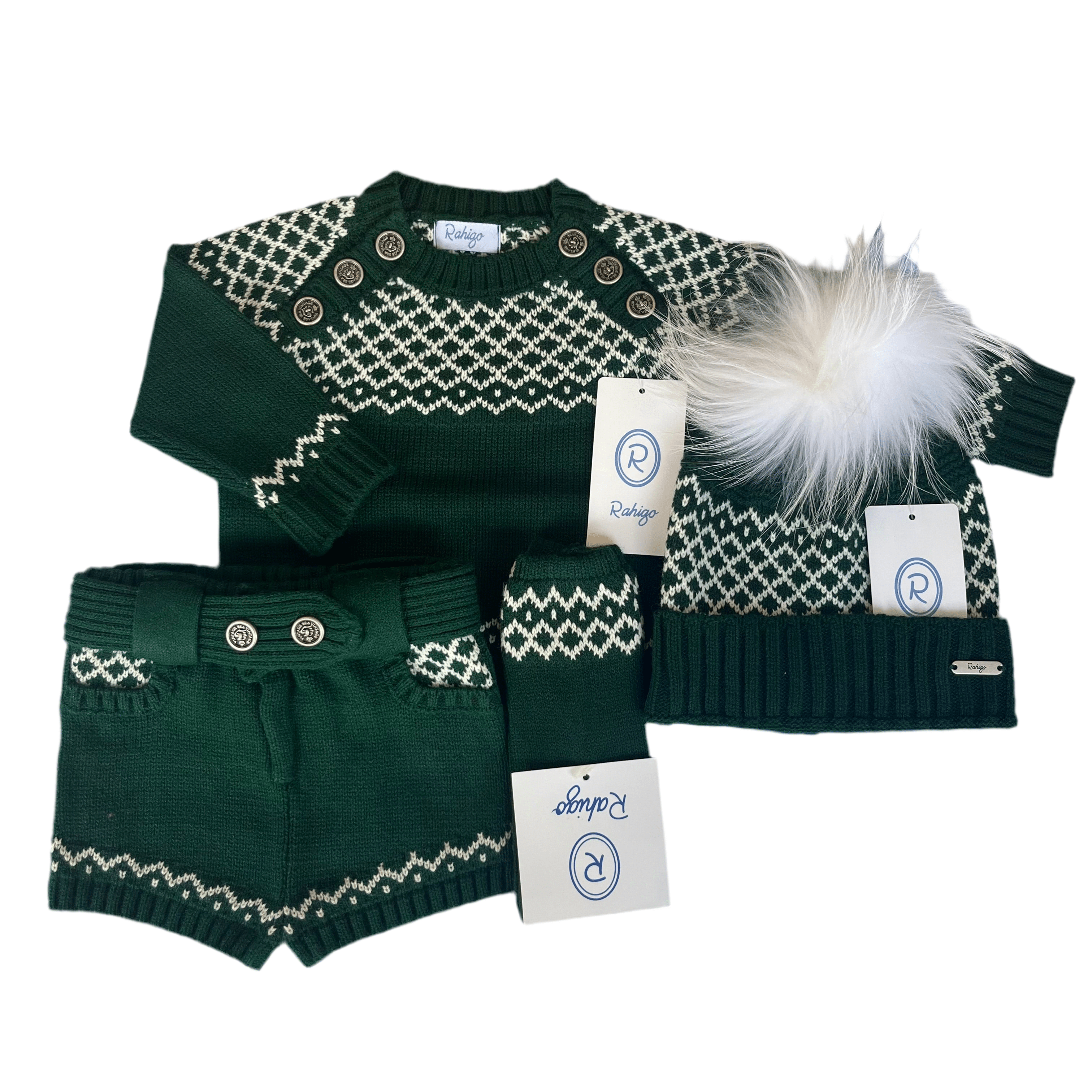 Rahigo - Four Piece Short Set -  Green