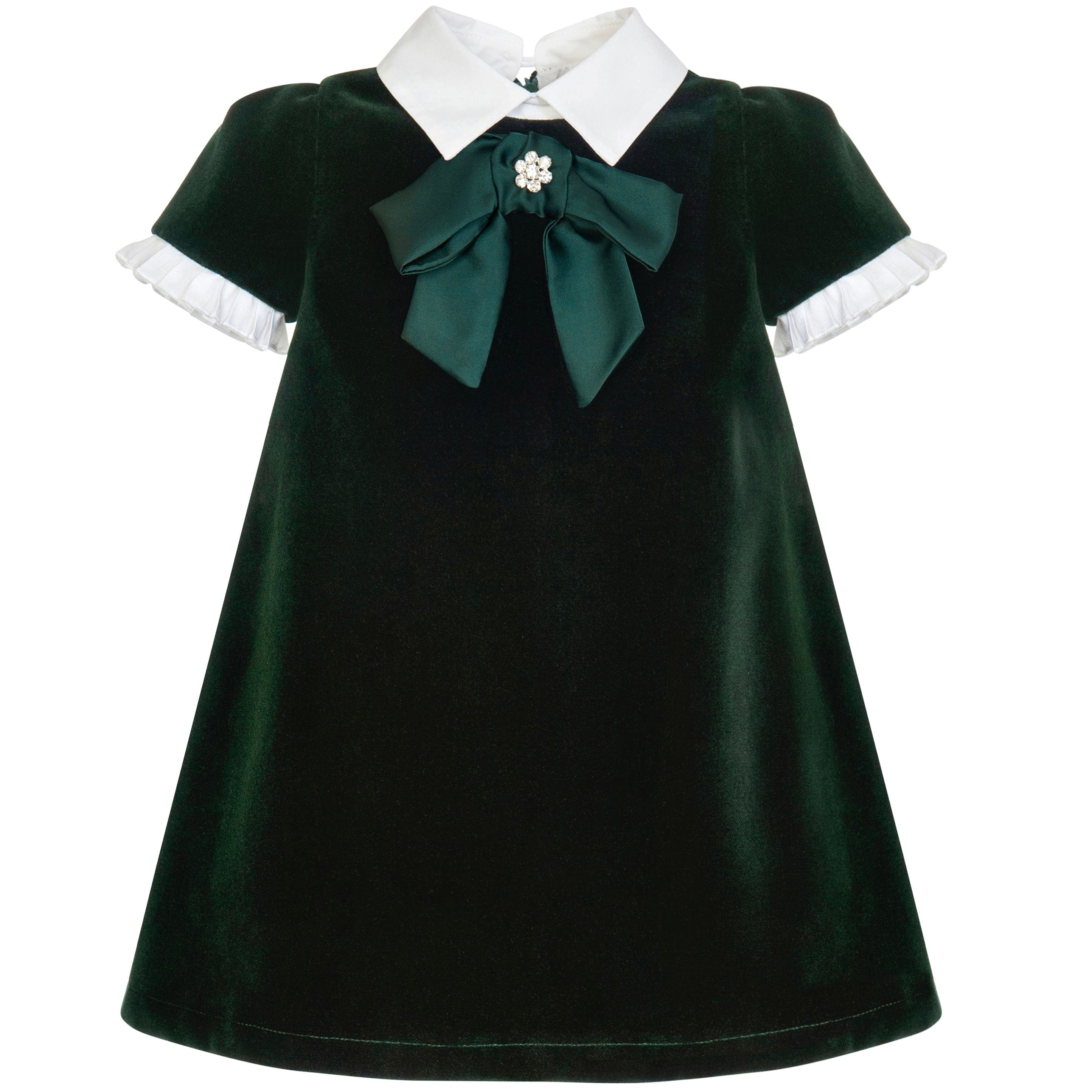 BALLOON CHIC - Velvet A Line Dress - Green