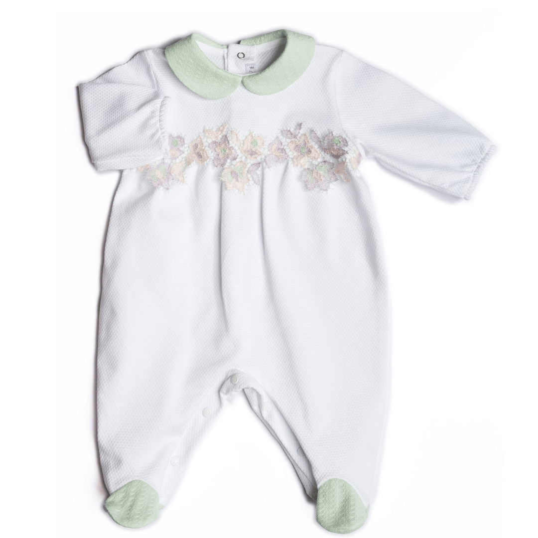 BARCELLINO - Fleur Babygrow - White