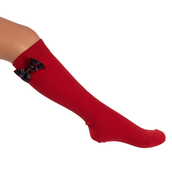 Daga - Tartan Knee Socks - Red
